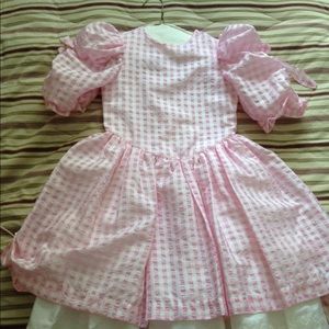 Vintage Pink Gingham Dress with Eyelet Petticoat